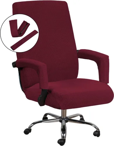 Vista 20 de H.VERSAILTEX Fundas para silla de oficina en casa, fundas elásticas para silla de escritorio de computadora, respaldo medio y alto, universal, funda
