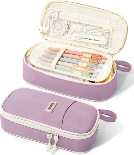 Vista 22 de Estuche Lindo para Lápices SUNEE, Funda Estética para Bolígrafos, Bolsa Grande para Lápices de Color con Cremallera, Almacenamiento y Organizador