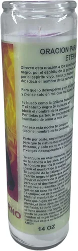 Vista 2 de Amarre eterno veladora de rezo sin fragancia 14 oz vaso grande una pieza vela de oración de una pieza 14 oz de alto vidrio oración al reverso