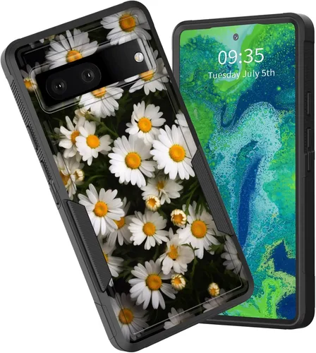 Vista 117 de Funda para Pixel 6A, funda híbrida de doble capa resistente a prueba de golpes de policarbonato duro de silicona suave TPU para Google Pixel 6A
