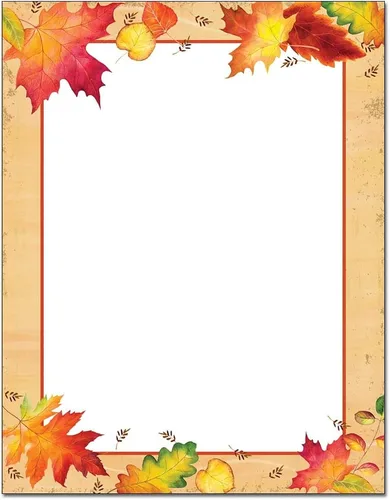 Vista 4 de Autumn Foliage - Papel para impresora láser y de inyección de tinta con membrete de otoño (25 hojas)