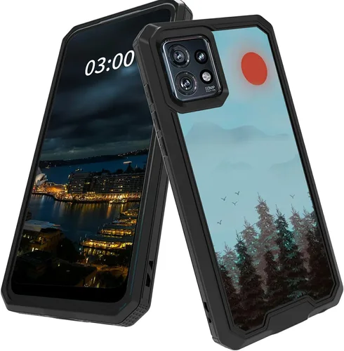 Vista 31 de Funda para Motorola Edge Plus para Moto Edge Plus 2023 con diseño de patrón de mariposa artística a prueba de caídas de policarbonato duro de doble