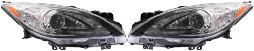 Vista 6 de Para Mazda 3 2010 2011 2012 2013 unidad de faro delantero lado del conductor con luz diurna tipo HID MA2518149 BBN2-51-041S