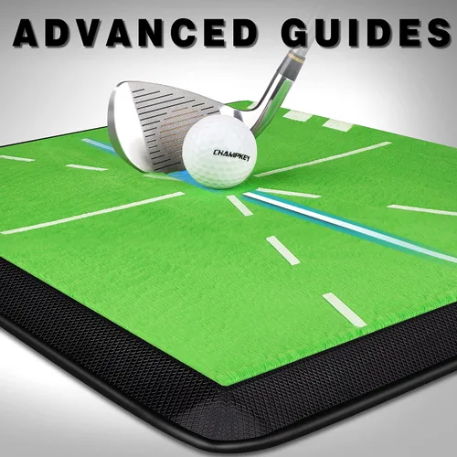 Vista 4 de CHAMPKEY Alfombrilla de golf de impacto premium de 8 x 17 pulgadas, versión mejorada Tapete de práctica de golf con comentarios de caminos Guías