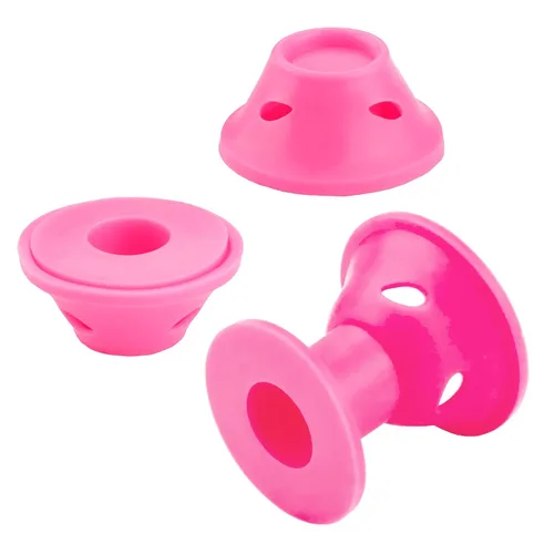 Vista 3 de JANYUN 40 rodillos de pelo mágicos rosados incluyen 20 rizadores de silicona grandes y 20 rizadores de silicona pequeños Overnight Include 20pcs