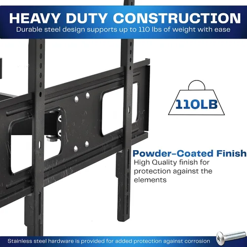 Vista 5 de VIVO Soporte de pared para TV de movimiento completo para exteriores para pantallas de 37 a 80 pulgadas, soporte articulado con capacidad para hasta