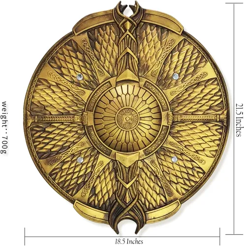 Vista 2 de Fantasy - Escudo medieval de espuma de guardián de la guerra de Dios para videojuegos, disfraz de cosplay, LARP, colección, regalo