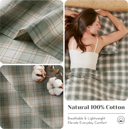 Vista 41 de Comfort Spaces Sábanas de percal 100% algodón, tamaño individual XL, 3 Adelia Gris