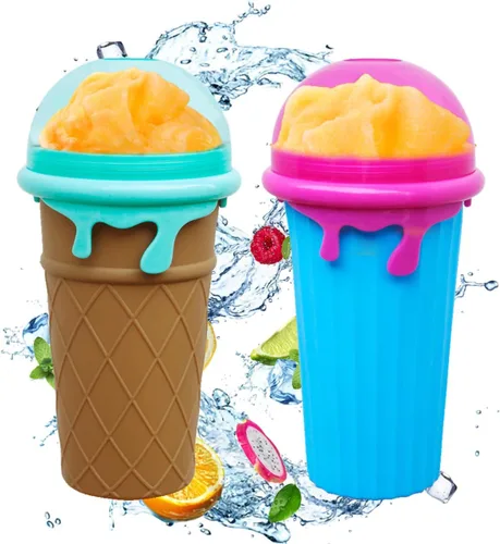 Vista 8 de Taza para Hacer Slushies, Taza Mágica de Batidos Congelados Rápidos, Taza de Enfriamiento de Doble Capa con Exprimidor, Máquina para Hacer Slushies
