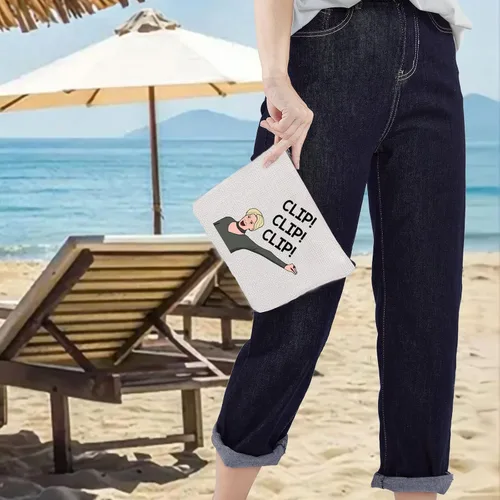 Vista 6 de LEVLO Real Housewives - Bolsa de cosméticos para programas de televisión, Dorinda Medley, con clip de regalo, bolsa de maquillaje con cremallera