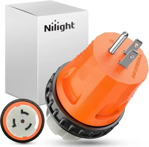 Vista 12 de Nilight Adaptador de Corriente para RV de 30 Amperios a 15 Amperios 110 Voltios Enchufe RV de Servicio Pesado TT-30P a 5-15R Enchufe Macho de 30A a