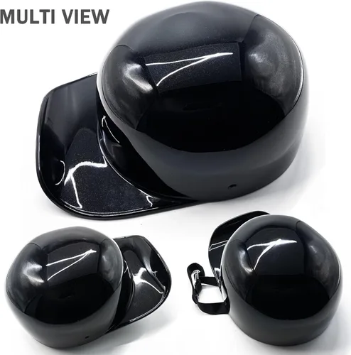 Vista 3 de Casco de béisbol vintage para motocicleta, gorra abierta con gafas para hombres y mujeres adultos, ciclomotor, moto, jet-scooter, bicicleta, Street