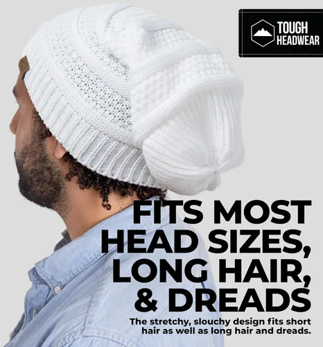 Vista 11 de Slouchy Cable tejido Gorro de lana por Tough Headwear – Gorro de lana de gran tamaño Sombreros Gorros Graves Sombreros Para Hombres y Mujeres