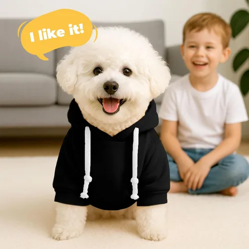 Vista 8 de Petcare Sudaderas con capucha básicas para perros pequeños, medianos y grandes, gatos, ropa para cachorros, suéteres de felpa suaves y cálidos