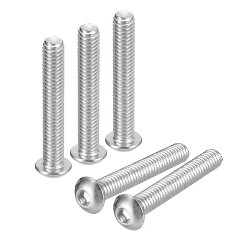 Vista 27 de uxcell Tornillos de cabeza de botón de 1/4-20x1, 25 piezas de tornillos hexagonales de acero inoxidable 304, tornillos de rosca completa