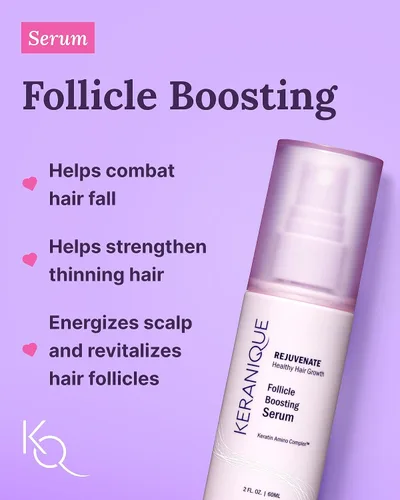 Vista 5 de Keranique Juego de champú y acondicionador tratado con suero para el cabello folículo potenciador - Juego de refuerzo de color enriquecido