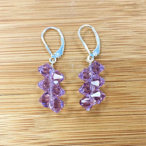 Vista 2 de Gem Avenue - Aretes de plata de ley hechos a mano con cristales de Swarovski