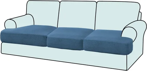 Vista 34 de Funda elástica para sillón con cojín en forma de T, funda de cojín individual para cojín de silla en forma de T, protector de tela jacquard gruesa