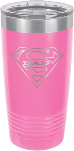 Vista 10 de SUPER DAD-B BLACK Vaso de bebida de 20 onzas con pajita Taza de viaje grabada con láser Comparar con Yeti Rambler Idea de regalo para papá