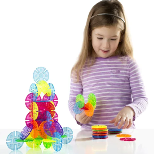 Vista 6 de Guidecraft Interlox Discs - Juego de 96 piezas: juguete de aprendizaje y construcción STEM para niños, juego de construcción creativo y educativo