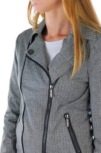 Vista 24 de ToBeInStyle Blazers de manga larga con cremallera y botones para mujer