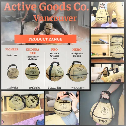 Vista 3 de ActiveGoodsCo. Bolsa de arena con pesa rusa para entrenamiento de fitness, diferentes tamaños de 11 libras a 75 libras. Visita para ver