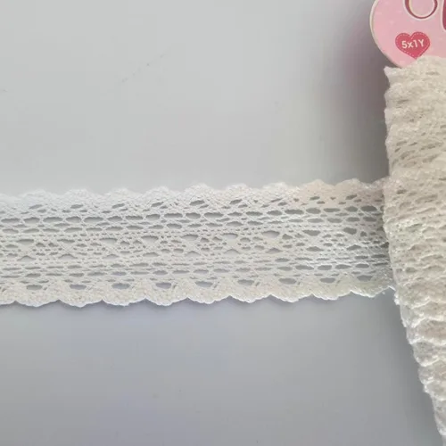 Vista 7 de Miconmon - Cinta de encaje de algodón blanco de 15 yardas cada rollo, 1 pulgada (1 pulgada), color blanco