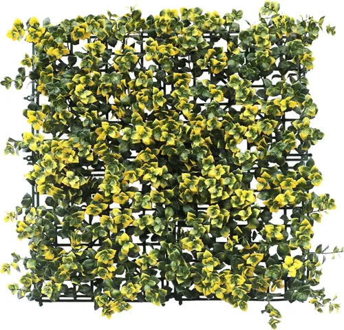 Vista 25 de E&K Panel de valla de plantas artificiales de 20 x 20 pulgadas, hojas sintéticas, césped, panel de privacidad para interiores y exteriores