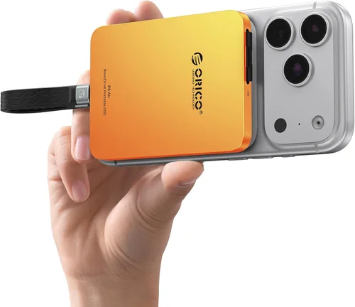 Vista 10 de ORICO BookDrive SSD externo magnético de 512 GB con lector de tarjetas SD/TF, carga PD de 100 W, interfaz de audio tipo C para laptop y teléfono