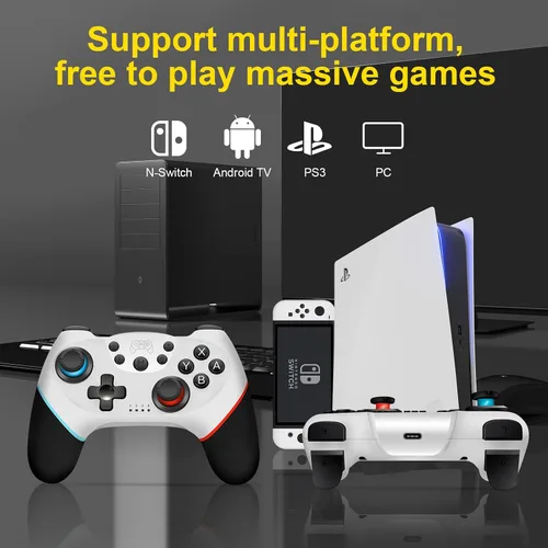 Vista 5 de Controlador de interruptor para Nintendo, controlador inalámbrico Pro para Nintendo SwitchSwitch Lite, mando a distancia para Gamepad Joystick