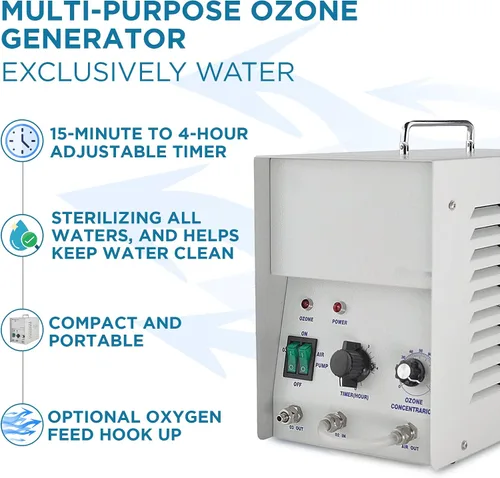 Vista 3 de A2Z Ozone Generador de ozono MP-8000, 9.8x15x10 pulgadas Adecuado para estanques, pozos, hasta 8000 mg/h, conexión de oxígeno opcional