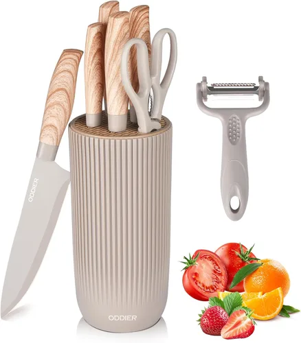 Vista 9 de Juego de Cuchillos, Juego de Cuchillos de Cocina de 8 Piezas, Juego de Cuchillos de Acero Inoxidable para Cocina, Juego de Bloque de Cuchillos