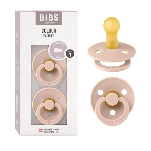 Vista 121 de BIBS - Paquete de 2 chupetes para bebés, goma natural libre de bisfenol A, hechos en Dinamarca, colección Colour, para bebés de 18+ meses, azul bebé
