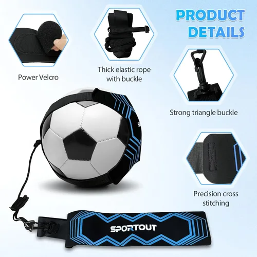 Vista 2 de Sportout Equipo de entrenamiento de voleibol/fútbol, entrenador individual, cinturón ajustable para niños y adultos