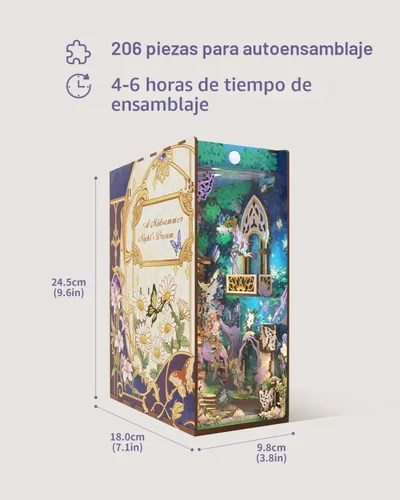 Vista 3 de Tonecheer x British Library - Kit de manualidades para rincón de lectura DIY, rompecabezas 3D de madera de Shakespeare para adultos, decoración