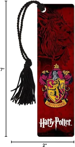 Vista 3 de Harry Potter - Hogwarts House - Gryffindor - Marcapáginas brillante con borla para regalar y coleccionar USBMP737