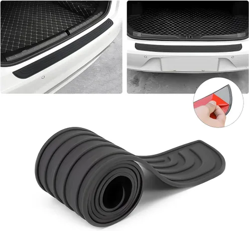 Vista 8 de Protector de parachoques trasero de automóvil, tira de goma antiarañazos para la mayoría de automóviles y SUV trunk-door entry coverage, abrasion
