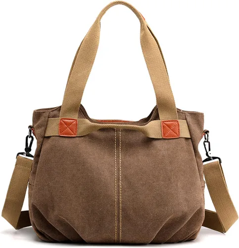 Vista 11 de FANDARE Bolso bandolera de lona para mujer, estilo vintage, bandolera
