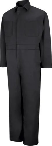 Vista 6 de Red Kap Men's Twill Action Back Coverall With Chest Pockets - Mechanic Coveralls With Concealed Zippers Negro