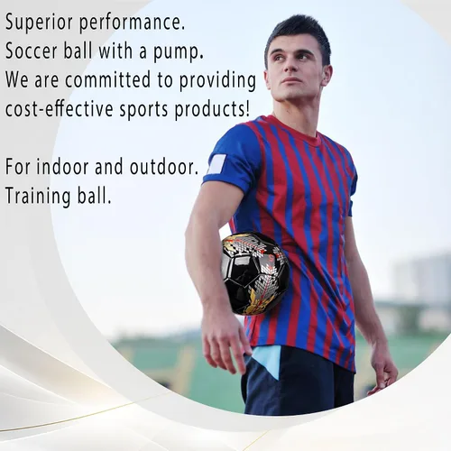 Vista 6 de Senston Balón de fútbol talla 3 y talla 4 y talla 5 para niños y adultos, balón de fútbol oficial para partidos y entrenamiento con bomba