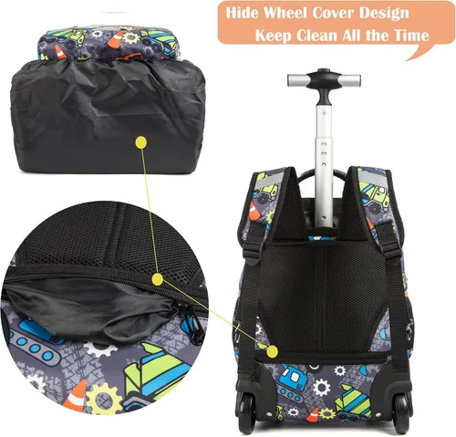 Vista 9 de MOHCO Mochila con ruedas de 16 pulgadas para niños y niñas