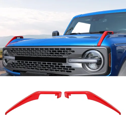 Vista 9 de Cubierta de Bisagra Compatible con Capó del Motor para Ford Bronco 2021-2025, Kit de 2 Piezas de Accesorios Decorativos Exteriores de Trim Trail