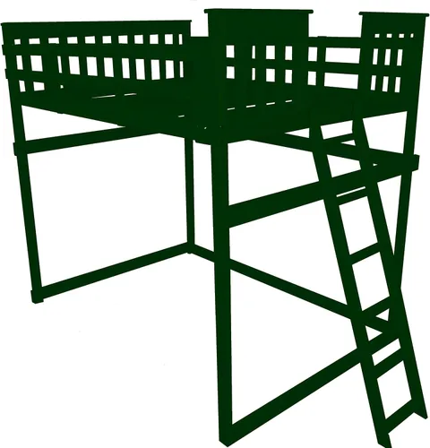 Vista 40 de Furniture Barn USA - Cama tipo loft de tamaño individual con escalera final, pintado de pino negro