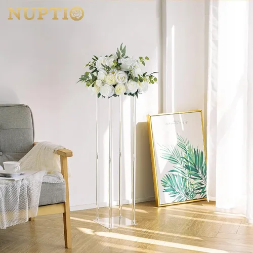 Vista 3 de [Usado] NUPTIO Centros de mesa de flores grandes para mesas: arreglo de bola de flores artificiales blancas de 17.7 pulgadas de diámetro para centro
