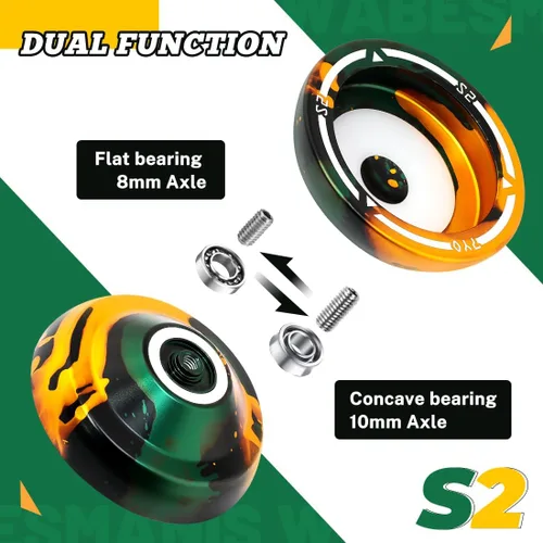 Vista 3 de Yoyo profesional S2 para niños y adultos, Yo Yo Yo de metal sensible Yoyo que no responde, yoyo de doble propósito + rodamiento KK + 10 cuerdas +