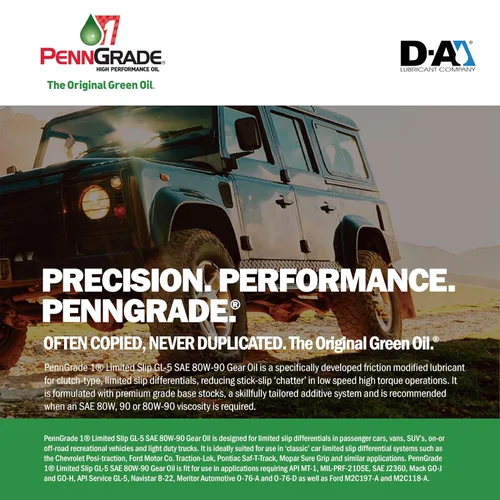 Vista 3 de Penn Grade 1, 77326, Limited Slip GL-5 Gear Oil SAE 80W-90, 1 cuarto de galón