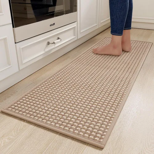 Vista 32 de YDKGL Alfombras de cocina antideslizantes y lavables, color negro, 17 x 30
