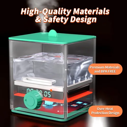 Vista 3 de Esterilizador de vasos menstruales mejorado, vaporizador de disco menstrual, modos de ebullición y vapor 2 en 1, temporizador de perilla de un solo