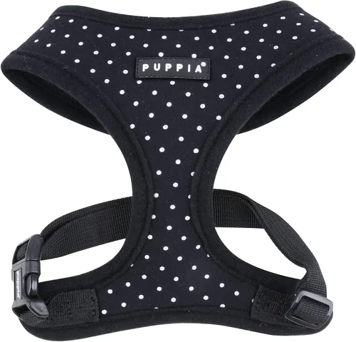 Vista 5 de Puppia Dotty Arnés para perro A (sobre la cabeza), arnés de moda con patrón de lunares, para primavera y verano, para perros pequeños, beige