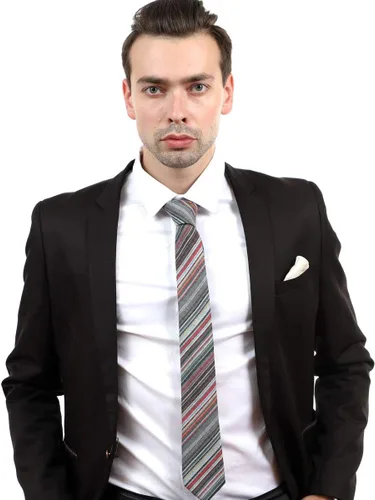 Vista 6 de JESLANG Corbata de algodón y lino de 2.56 pulgadas para hombre, perfecta para ocasiones formales e informales